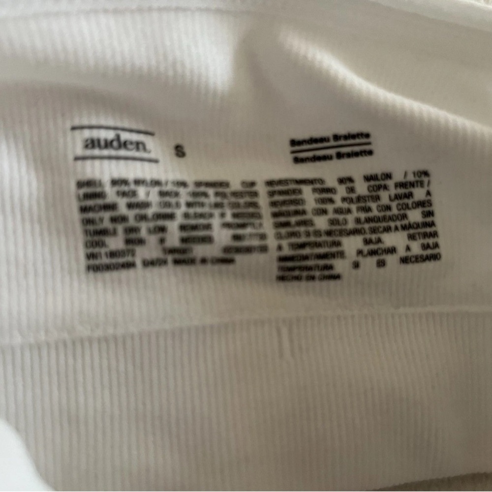Auden Womens Bandeau Bra Size Small White Strapless Padded Wireless Pullover - Picture 3 of 5